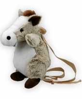 Goedkope pluche grijze paarden rugtas