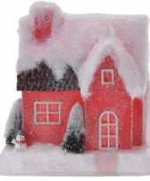 Goedkope rood kerstdorp huisje type led verlichting 10110942