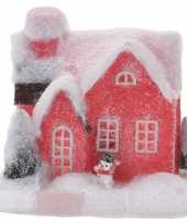 Goedkope rood kerstdorp huisje type led verlichting 10110949