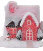 Goedkope rood kerstdorp huisje type led verlichting 10110950