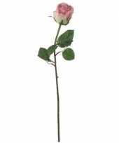 Goedkope roze roos kunstbloem