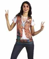 Goedkope shirt hippie opdruk dames