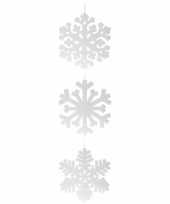 Goedkope sneeuwvlok hangdecoratie wit x 10066172