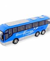 Goedkope speelgoed bus touringcar blauw kinderen