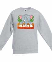 Goedkope sweater grijs kinderen slurfie olifant