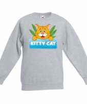 Goedkope sweater grijs kinderen tommy the cat