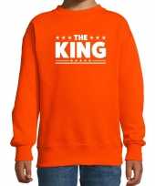 Goedkope the king tekst sweater oranje kids
