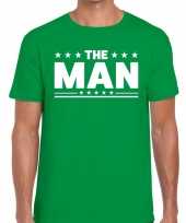 Goedkope the man tekst t shirt groen heren