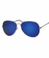 Goedkope toppers piloten zonnebril feestbril blauwe glazen volwassenen