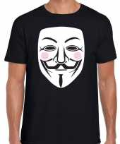 Goedkope v for vendetta masker t-shirt zwart heren