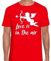Goedkope valentijn cupido love is the air t-shirt rood heren