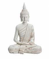 Goedkope wit boeddha beeld zittend
