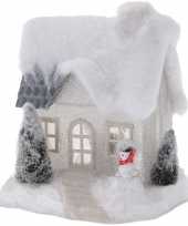 Goedkope wit kerstdorp huisje type led verlichting 10110946