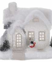 Goedkope wit kerstdorp huisje type led verlichting 10110947