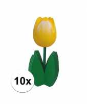 Goedkope x decoratie houten gele tulpen 10109241