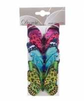 Goedkope x gekleurde vlinders clip decoratie