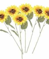 Goedkope x gele zonnebloemen kunstbloemen 10143740