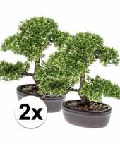 Goedkope x groene mini bonsai boompje kunstplanten pot