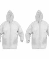 Goedkope x regenjassen knoopsluiting volwassenen wit