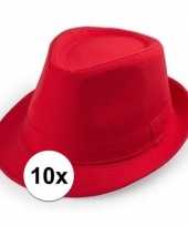 Goedkope x rood trilby verkleed hoedjes volwassenen 10114687