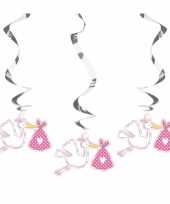 Goedkope x stuks hangdecoraties geboorte meisje versieringen 10137858