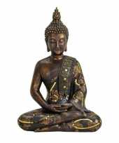 Goedkope zwart goud boeddha beeld zittend